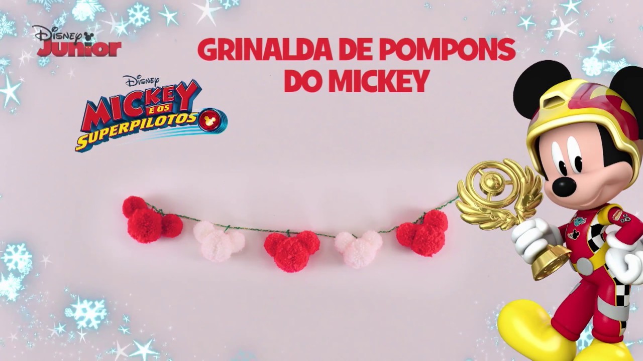 Tutorial de Natal: Grinalda de Pompons do Mickey