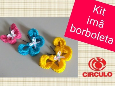 Versão canhotos: kit de imã de borboleta em crochê # Elisa Crochê
