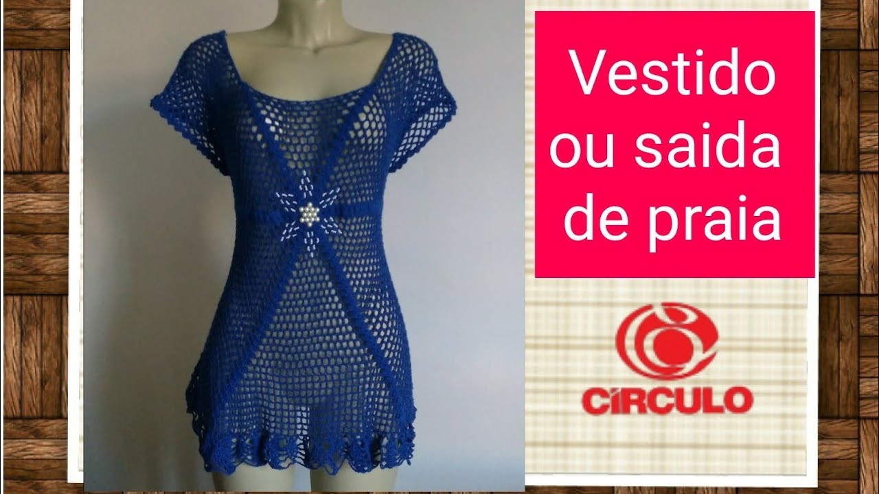 Versão canhotos:Vestido ou saída de praia em crochê (42.44) # Elisa Crochê