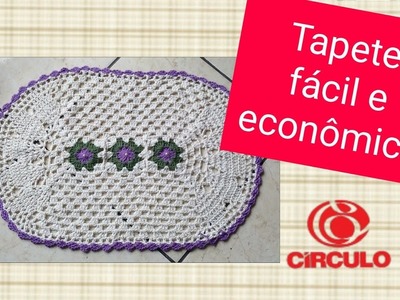 ????Versão destros: Tapete fácil e econômico em crochê # Elisa Crochê