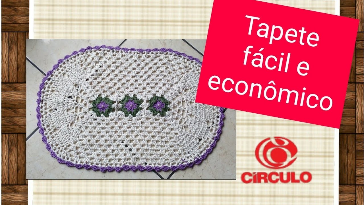 ????Versão destros: Tapete fácil e econômico em crochê # Elisa Crochê