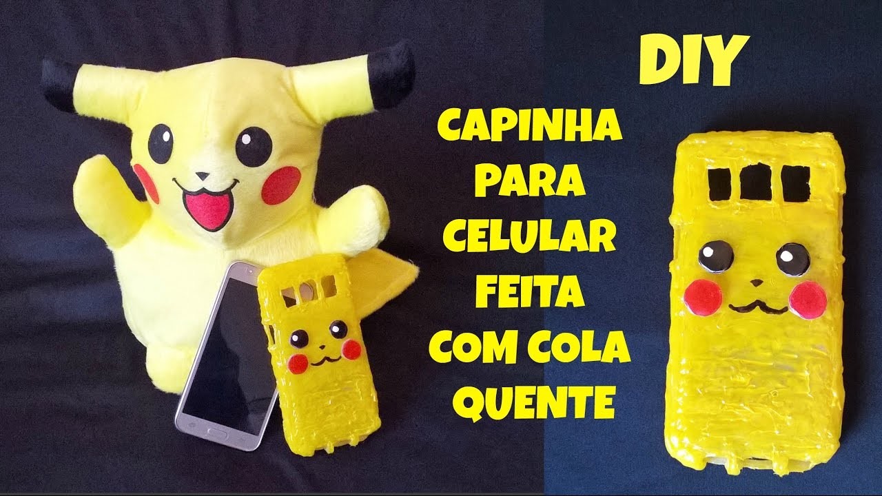 Capinha de celular com cola quente - Case - Pokemon - Pikachu