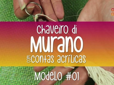 Chaveiro Di Murano com Contas acrílicas #Modelo 1