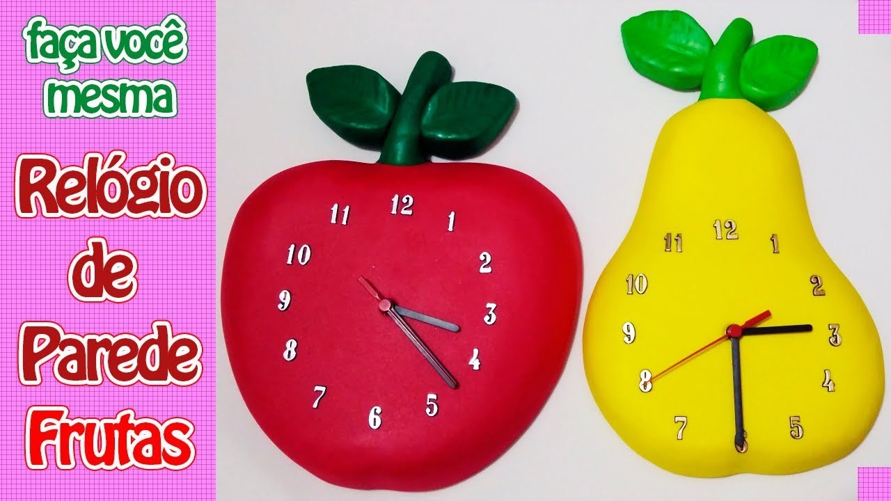 Como Fazer Relógio de Parede (Frutas) | Criatividades da Dê