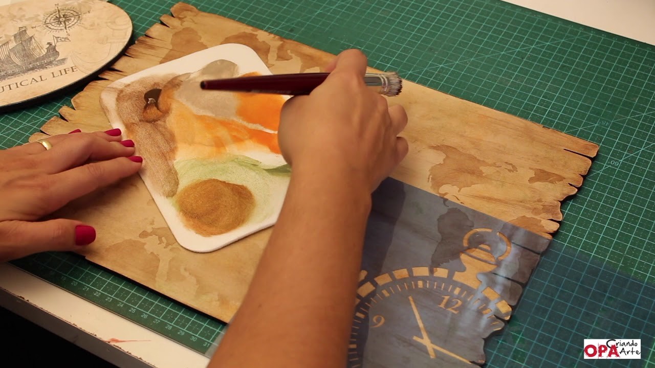 Como fazer uma placa com tema náutico - OPA Criando Arte por Lívia Fiorelli