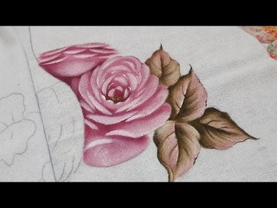 Pintura em tecido,Rosa ciclame  Luciana Dalponte