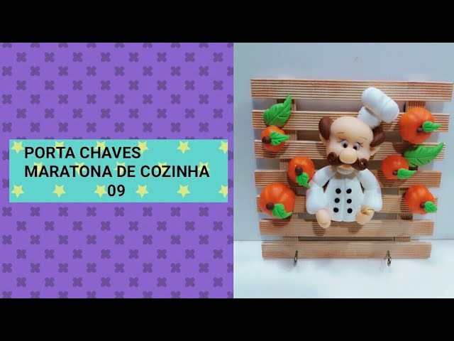 PORTA CHAVES COZINHEIRO EM BISCUIT MARATONA DE COZINHA 09