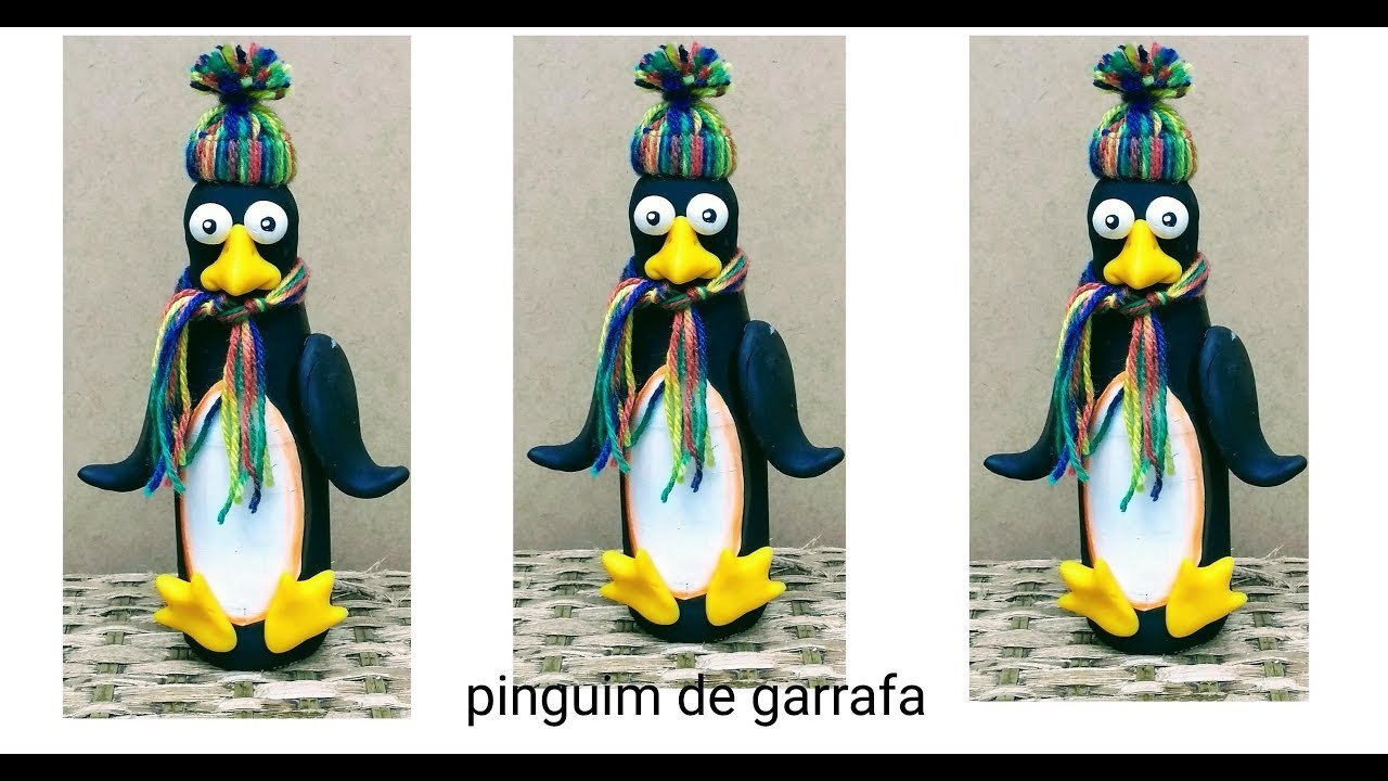 RECICLAGEM. DIY. PINGUIM DE GARRAFA. FÁCIL DE FAZER