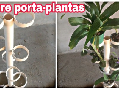 Suporte para plantas, feito com cano PVC