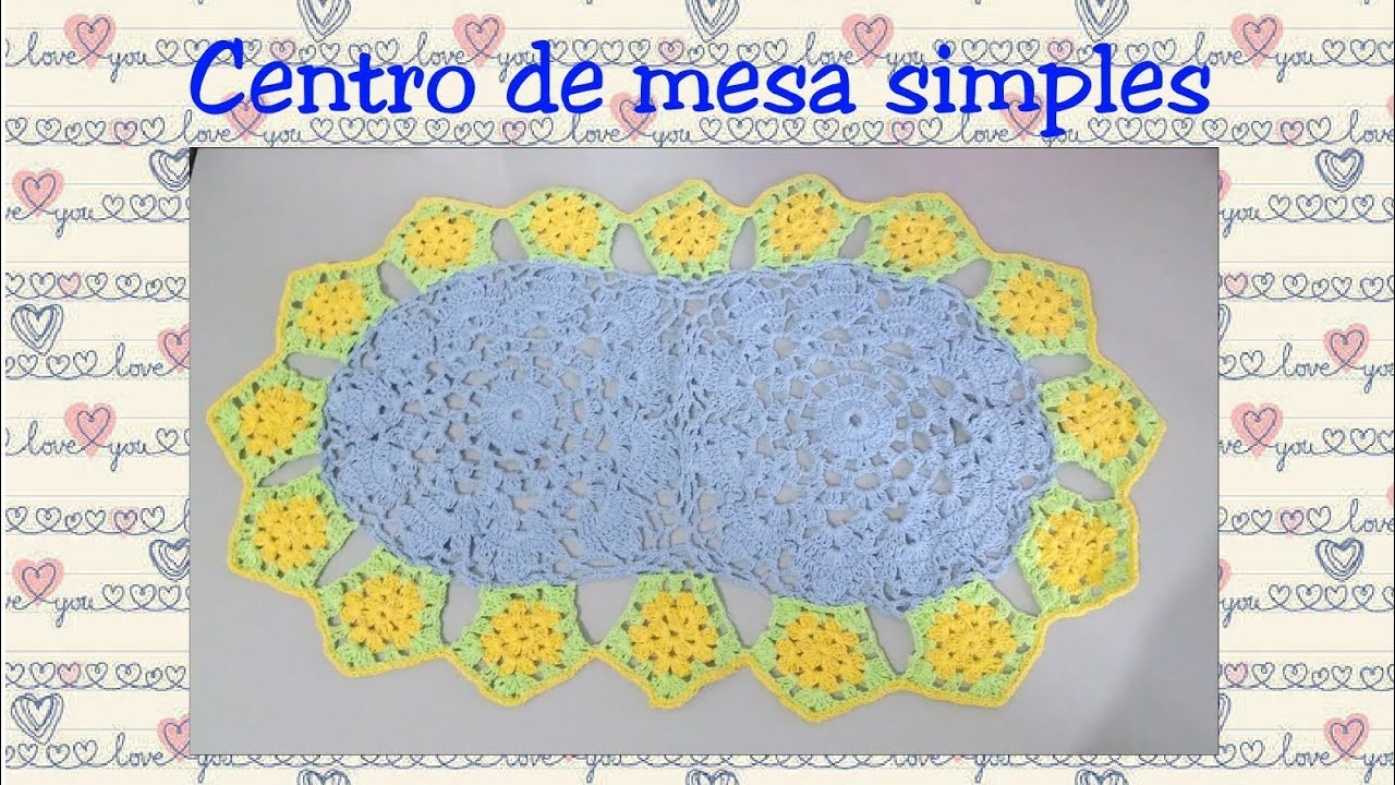 Aula 70:Versão canhotos:Centro de mesa simples em Crochê(2° parte final) #Pontos e motivos em crochê