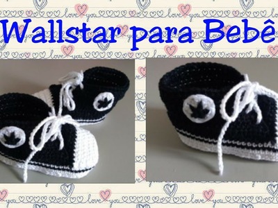 Aula 71:Versão destros: Allstar para bebê (10 cm) 3 a 6 meses # Pontos e motivos em crochê