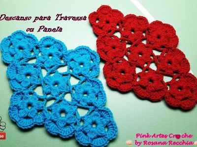 ????#  Descanso para Travessa ou Panela - Pink Artes Croche by Rosana Recchia