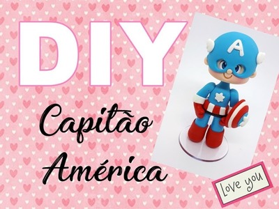 #DIY Capitão América #herois #biscuit #topodebolo