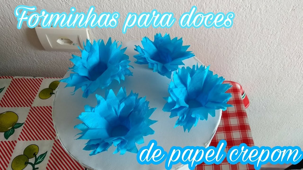 DIY. COMO FAZER FORMINHAS PARA DOCINHOS DE PAPEL CREPOM( SEM MOLDE)