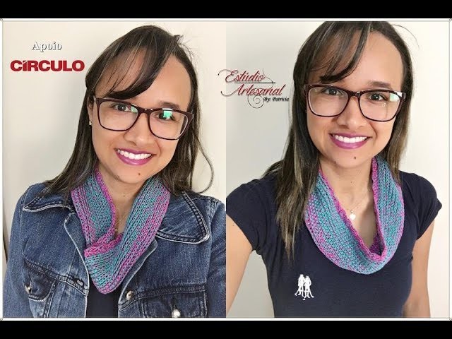 Gola versatil em croche tamanho M aula para canhoto