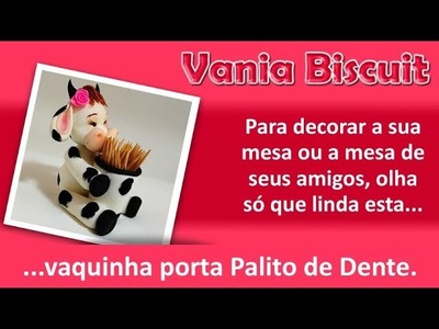 Porta Palito de Dente Vaquinha - Biscuit
