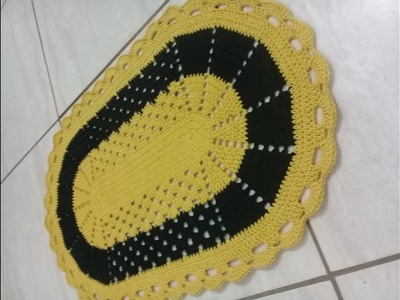 #TapeteEconomico - "Amarelo e preto" - #ByPatyKelyCrochê