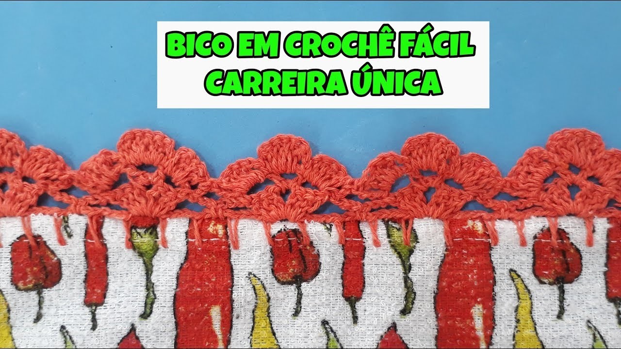 BICO EM CROCHÊ FÁCIL CARREIRA ÚNICA - HOW TO MAKE EASY CROCHET