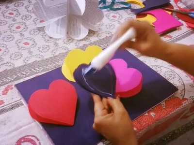 Cartão​ 3D - Flor de coração