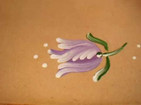 Como pintar uma tulipa com a técnica de pintura decorativa alemã Bauernmalerei