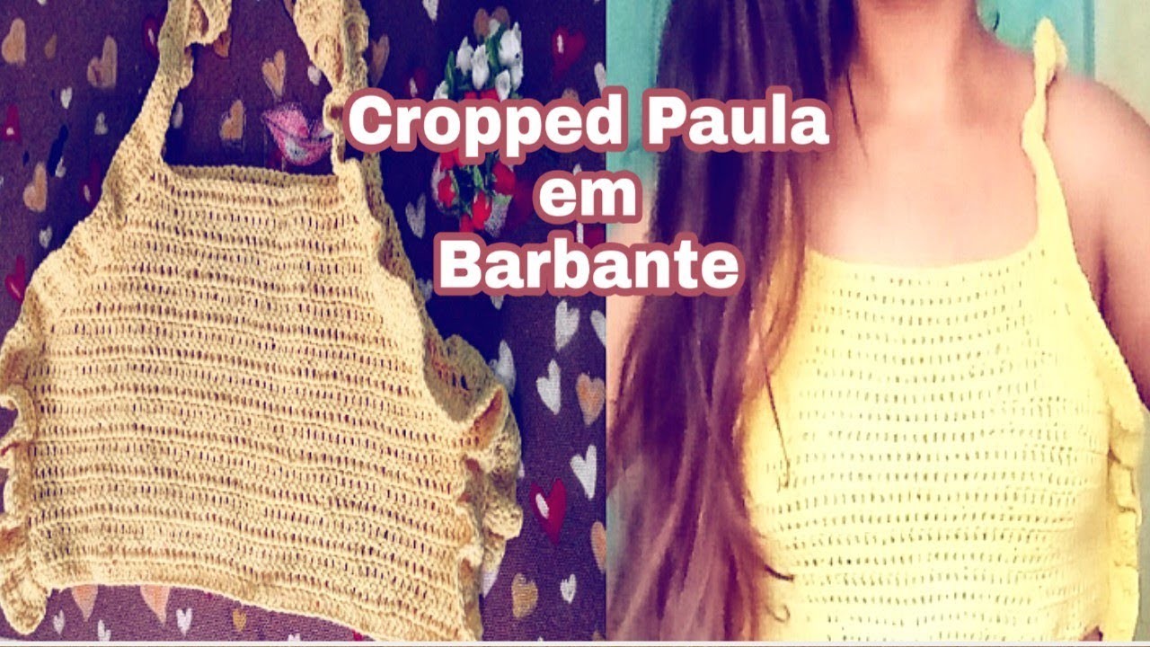 Cropped  em Barbante Babados nas laterais(Paula)