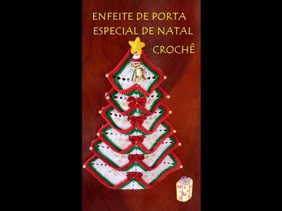 Enfeite de porta de crochê arvore de natal.especial de natal #guirlandadecrochênatal #enfeitedeporta