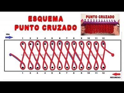 ESQUEMA PUNTO CRUZADO TELAR RECTANGULAR | Diagrama Puntada 22 | CROSS STITCH DIAGRAM