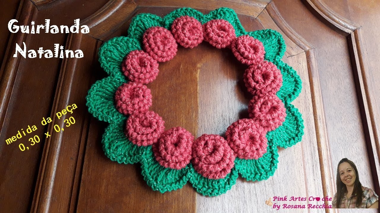 ????# Guirlanda Natalina em Crochê - Pink Artes Croche by Rosana Recchia