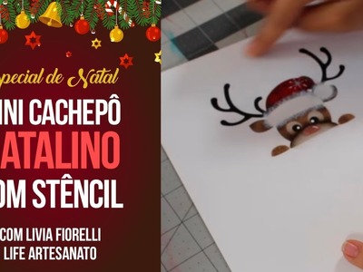Mini Cachepô de Natal com Stencil | Especial de Natal