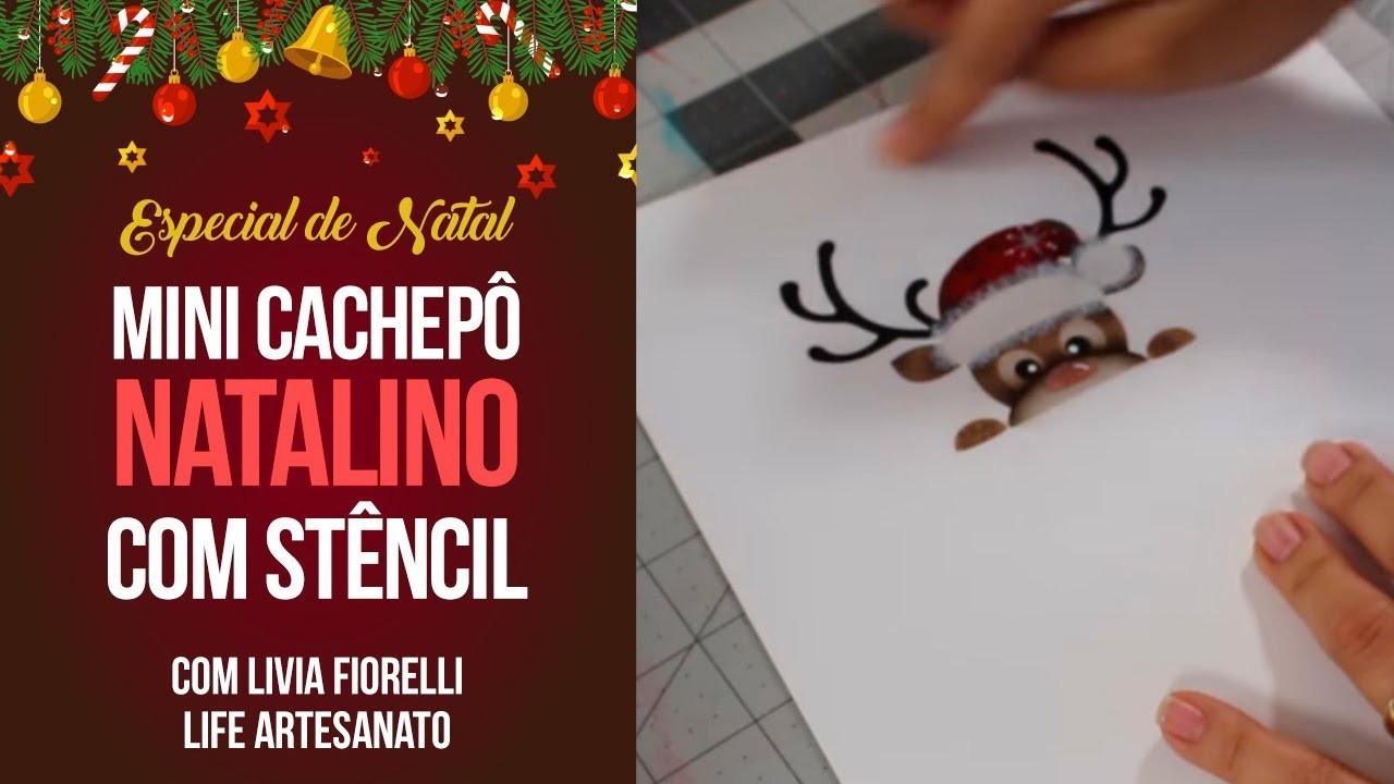 Mini Cachepô de Natal com Stencil | Especial de Natal
