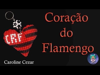 Passo a Passo Coração do Flamengo feito de Miçangas