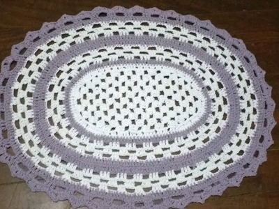 Tapete oval de crochê, simples e fácil de fazer ( 1 parte)