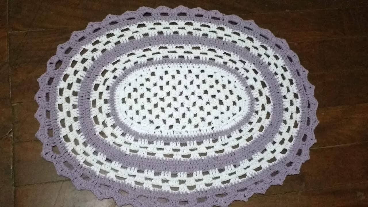 Tapete oval de crochê, simples e fácil de fazer ( 1 parte)