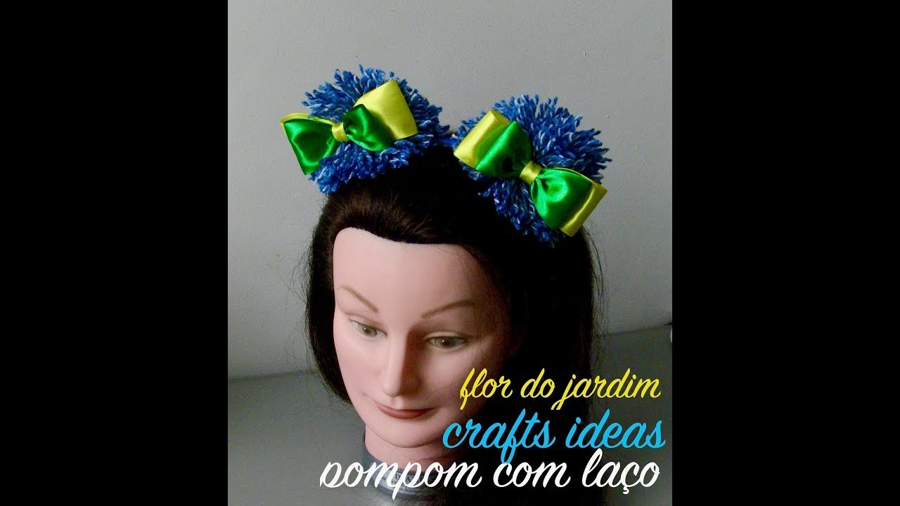 Tiara com laço  e  pompom - Hair Tie with Pompom