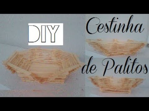 DIY Cestinha de palitos de picolé