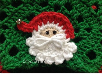 Papai Noel crochê (para aplicação) - Professora Maria Rita