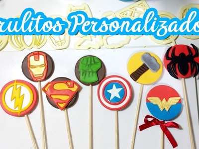 Pirulitos Personalizados no tema  Heróis em Biscuit ||Pierre Marinho