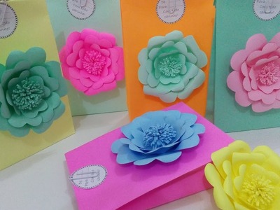 Saquinho de papel sulfite com flor - Lembrancinha para o dia das Mães