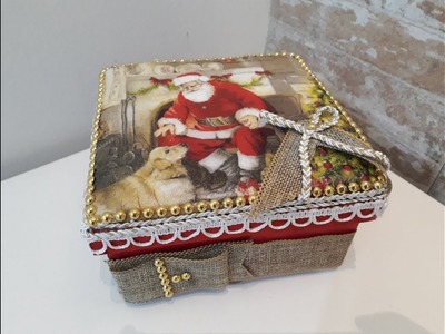 Série Especial de Natal: Guardanapo que vira tecido? Sim, e virou uma linda caixa ALMOFADADA!