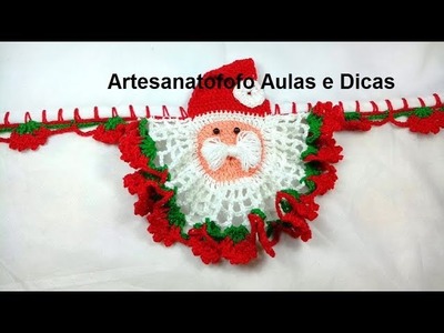 Bico em crochê Papai Noel - PARTE 1  #CANHOTO - CROCHÊ 68  #BICODECROCHENATAL  #natal #crochedenatal
