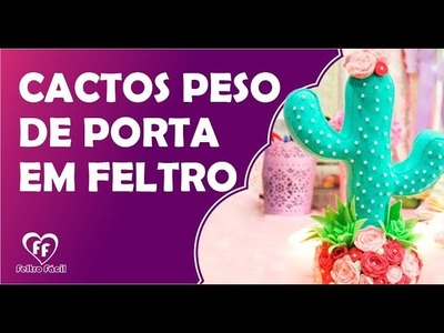 CACTO PESO DE PORTA EM FELTRO - PAP