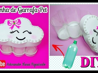Caixinha de Garrafa Pet em formato de Nuvem - Lembrancinha - Reciclagem de garrafa - Decoração fácil
