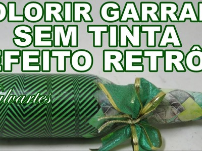 COLORIR GARRAFA COM EFEITO RETRÔ SEM TINTA ( Veja Como )