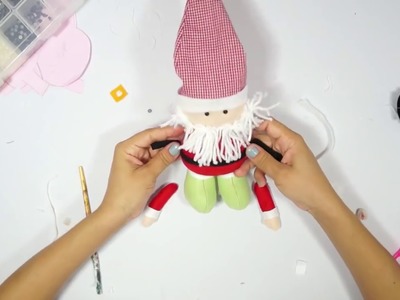 Como fazer Papai Noel de feltro passo a passo - handmade |Sarah Silva|