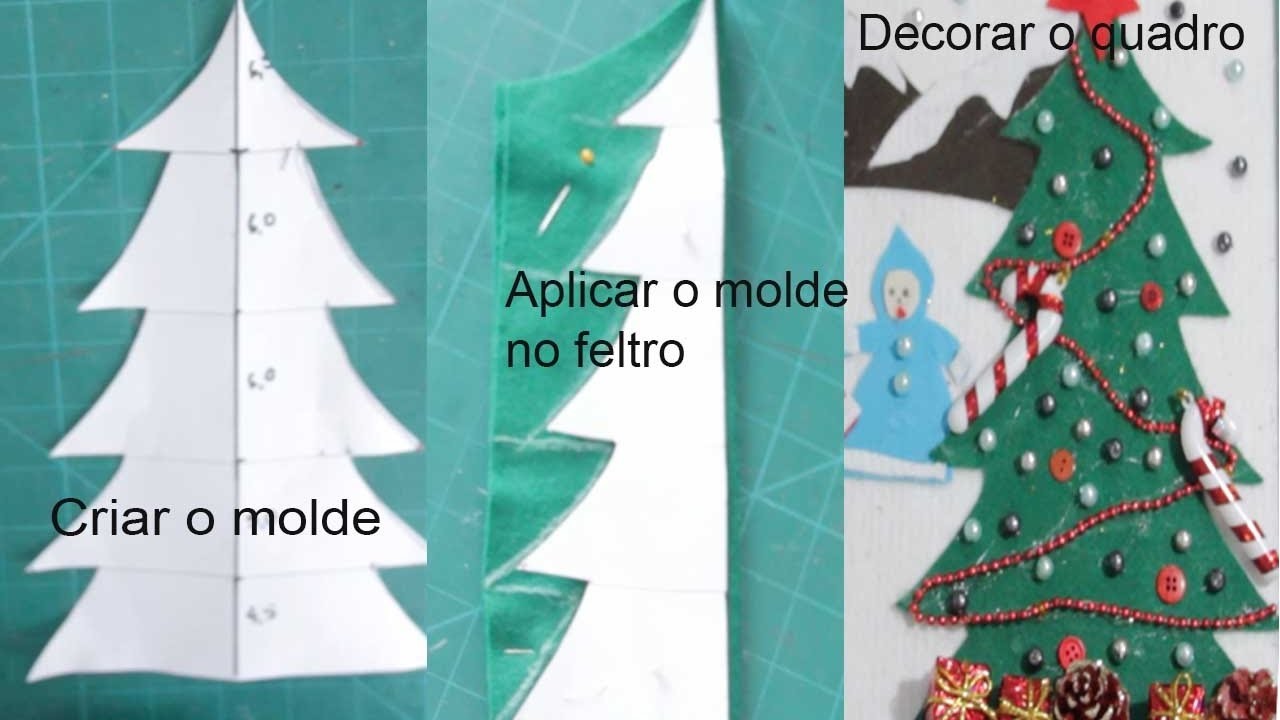 Como fazer uma árvore de natal em FELTRO para decorar