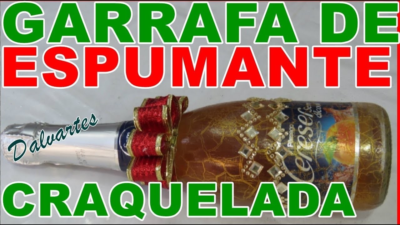GARRAFA DE ESPUMANTE CRAQUELADA ( Com Bebida  )(Natal)