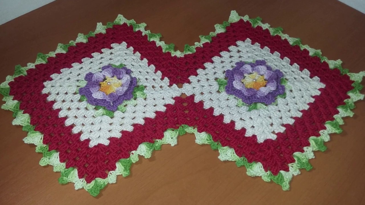 Trilho de crochê Flor Amora #ALDACILENECROCHÊ