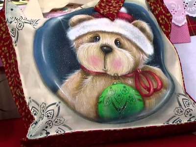 Acrilex - Artesanato - Pintura em tecido - Urso natalino