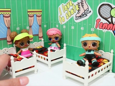 Bonecas LOL Surpresa Novo Quarto DIY Para O Athletic Club e Rotina Matinal -Brinquedonovelinhas