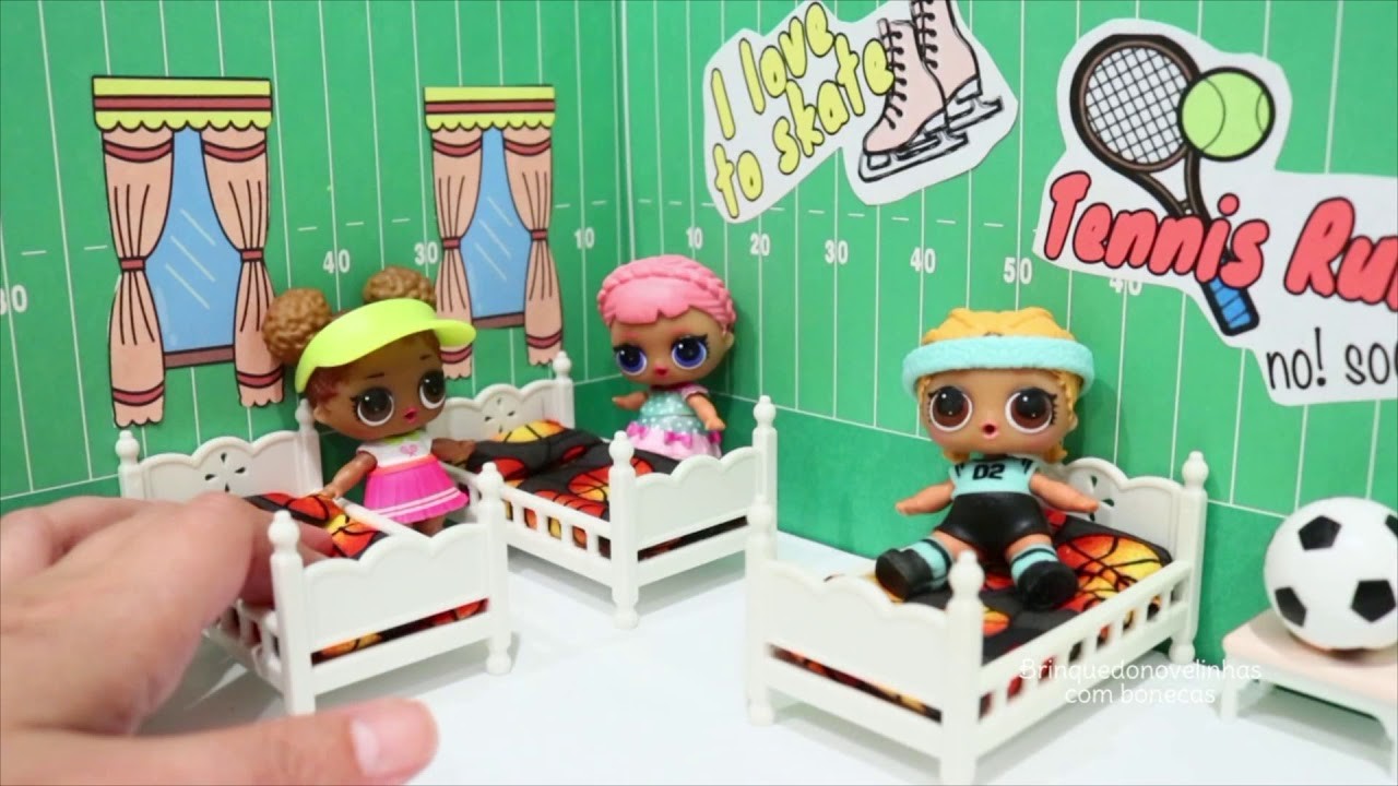 Bonecas LOL Surpresa Novo Quarto DIY Para O Athletic Club e Rotina Matinal -Brinquedonovelinhas